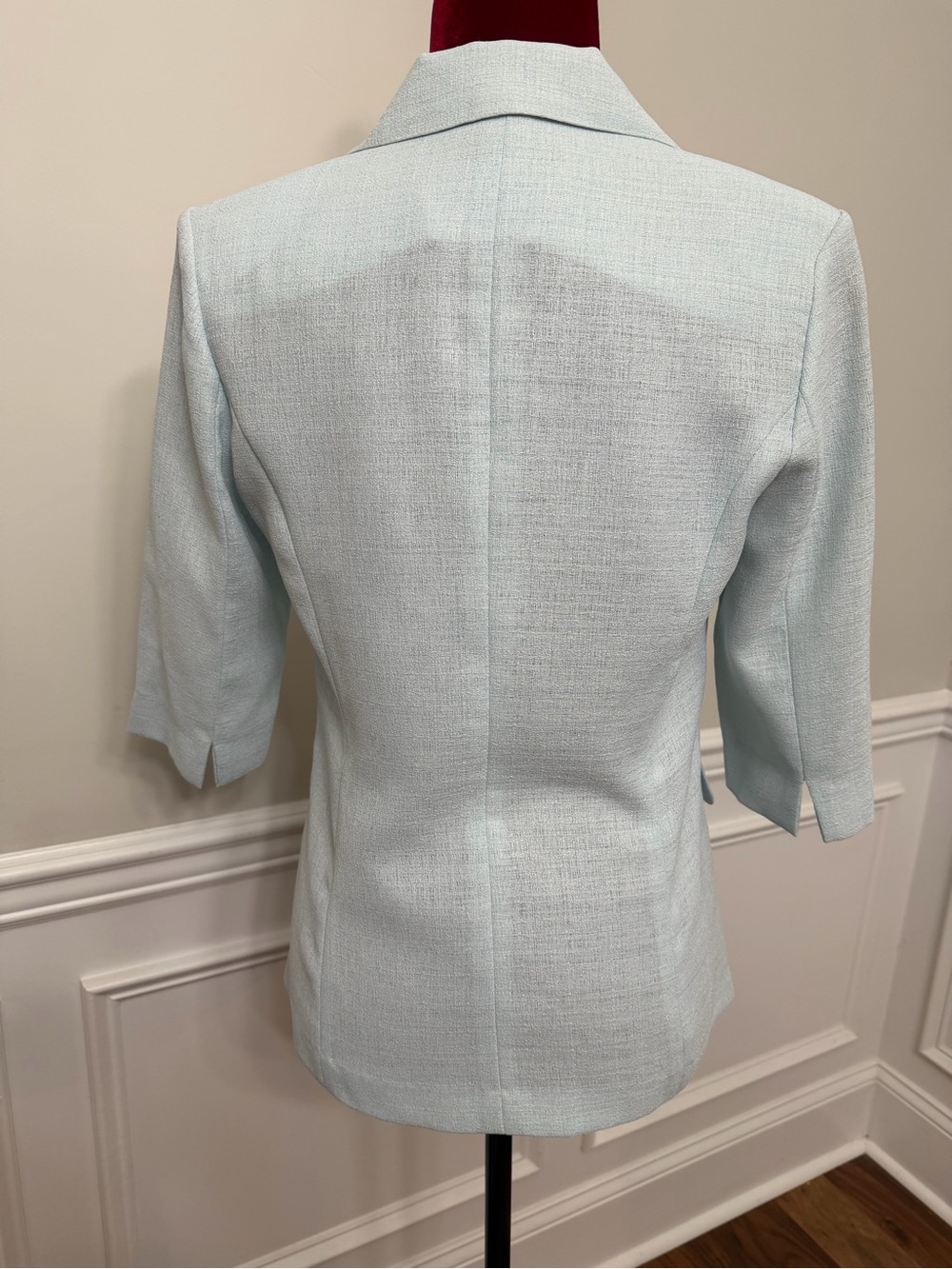 Vintage Korean Wool Blend Pant‎ Suit Light Blue Pastel 2pc Set Blazer & Trousers - Picture 4 of 16